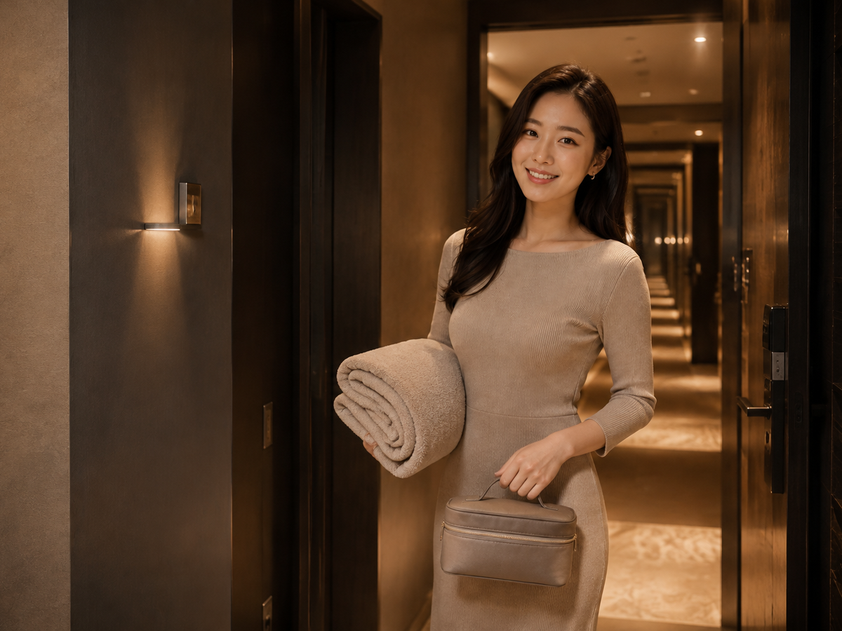 서울 성북구 방문 홈케어 일정을 준비하는 젊은 성인 한국 여성 관리사